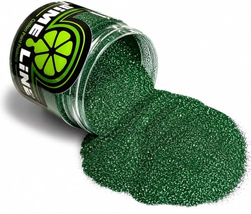 LiME LiNE Sprayable Metal Flake Paint Additive: Solvent Resistant Glitter for Automotive Custom Painting (Green) - color: Green