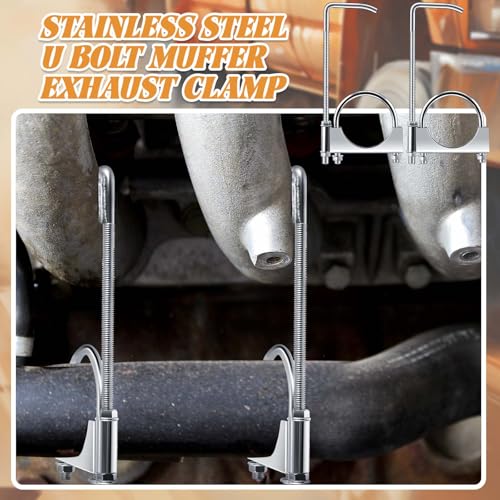 2 Pcs 2.5 Inch Universal Exhaust Clamp with Hanger - size: 2.5 Inch
