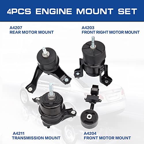 Engine Motor and Trans Mounts Compatible with 2002-2006 Camry (2.4L)
