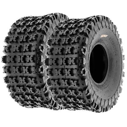 SunF 21x7-10 Front & 20x10-9 Rear ATV UTV Knobby Sport Tires,6 PR Tubeless A027, Set of 4 - size: 21x7-10 & 20x10-9