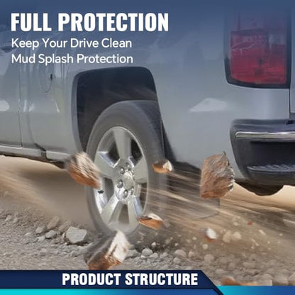 PIT66 Rear Mud Flaps Fit Silverado 1500 2014-2018, 2500/3500 2015-2018 - size: Fit Chevy Silverado 2014-2018 | Rear