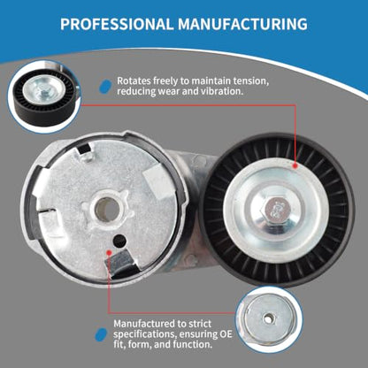 6PK1685 Engine Belt Tensioner Serpentine Belt Drive Idler Pulley Kit - size: 90K-39282B
