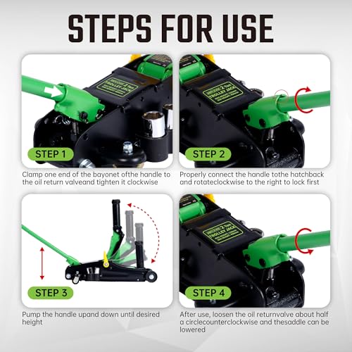 2 Ton (4,400 lbs) Hydraulic Trolley Floor Jack with Wrench Sockets, Quick Lift, Heavy-Duty Steel Construction, Adjustable Height Extension Adapter for Sedans, Trucks, SUVs & ATVs - size: 2 Ton with Extension