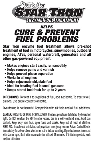 Star Tron Enzyme Fuel Treatment - Gas, Stabilizes Old Gasoline - size: 1 oz(Pack of 12)