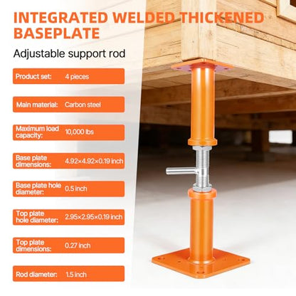 4PCS House Jacks for Leveling Crawlspace 12''-22''Adjustable Support Jack - size: 12''-22''