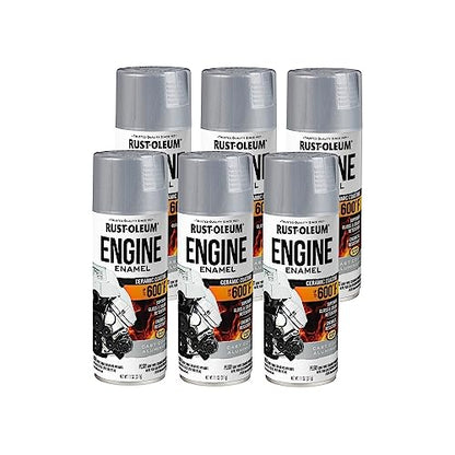 Rust-Oleum Automotive Engine Enamel Spray Paint, Aluminum - color: Cast Coat Aluminum, size: 11 Ounce (Pack of 6)