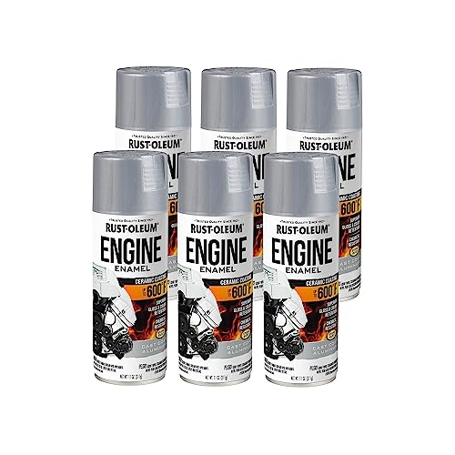 Rust-Oleum Automotive Engine Enamel Spray Paint, Aluminum - color: Cast Coat Aluminum, size: 11 Ounce (Pack of 6)