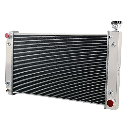 ALLOYWORKS 4 Row All Aluminum Radiator + Shroud Fan + Relay for 1988-1999 Chevy C/K 1500 2500 3500 5.0L 5.7L Blazer