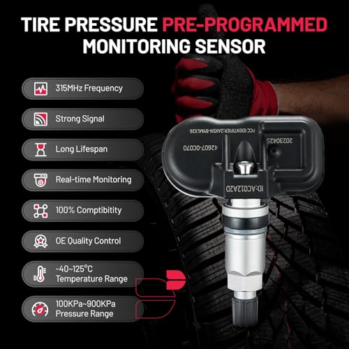 BDFHYK Upgrade 315Mhz TPMS Sensor Compatible with Toyota Sequoia 2008-2017, Tundra 2007-2017, Sienna 2007-2020 Replaces# 426070C070 426070C050 4260708010 426070C060 - style: 426070C050