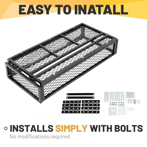 KUAFU ATV UTV Cargo Basket Luggage Carrier Storage Rack Compatible with TRX - size: Front