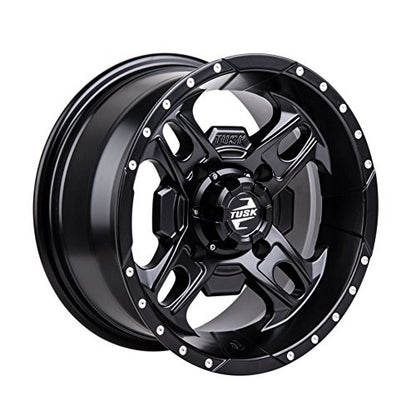 4/137 Tusk Beartooth Wheel 14x7 5.0 + 2.0 Matte Black For Can-Am Maverick X3 Max DS Turbo RR 64 Inch 2022-2024