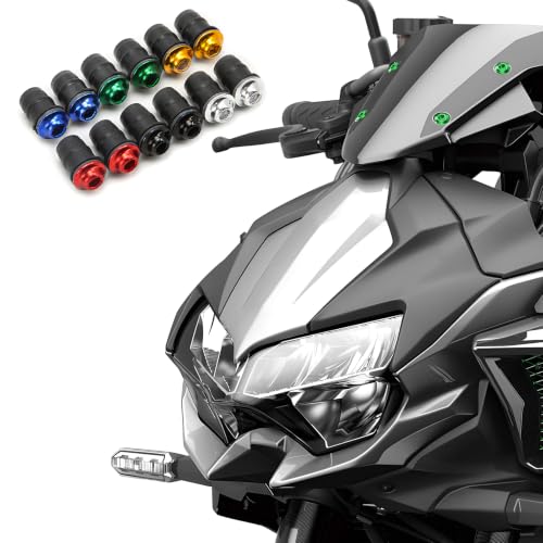10PCS Motorcycle Windshield Bolt Kit, M5 Motorbike Fairing Bolts Nuts (Green) - color: Green