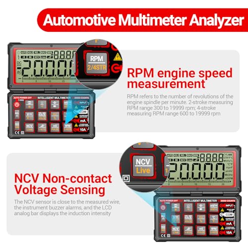 ANENG 20000 Count Digital Multimeter, 300-19999 RPM Automotive Tachometer