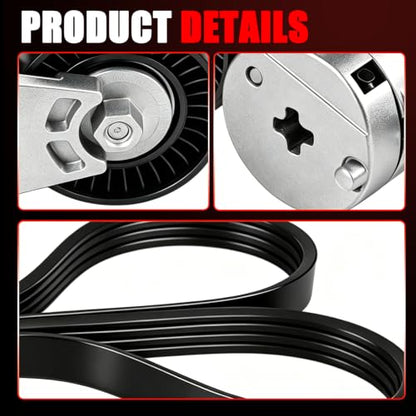 Engine Serpentine Belt Drive Kit with Tensioner for Toyota Camry 2010–2011 L4 2.5L, Belt Tensioner Assembly and Serpentine Belt Set, Replace 16620-0V010, 39096, 4PK1240 - size: 16620-0V010