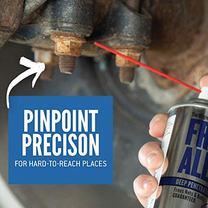 Free All Rust Eater Deep Penetrating Oil, 11 oz Aerosol – Loosens Rusted Bolts, Nuts, Pipe Connections & Locks – Industrial-Grade Rust Remover, Silicone-Free, Safe on Paint & Plastic Surfaces, 2-Pack - style: 2 Cans of 11 Ounces