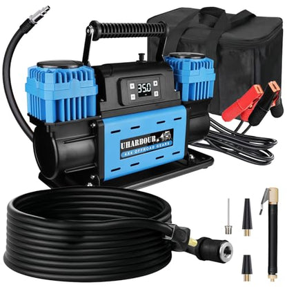 Uharbour 12V 10.6 CFM Auto Stop Air Compressor, Digital LCD - style: 350 L/Min Digital with auto shut off
