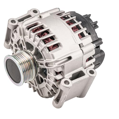 KAC Alternator Compatible With Audi for 2009-2017 Tiguan, CC 2008-2014 GTI 2012-2013 Jetta 2009-2016 Eos 2002-2009 A4 2008-2010 Jetta (Bosch Unit; 140 Amp) 11070N 12V CW 6-Groove Pulley - size: 11070N