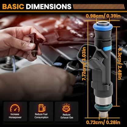 Fuel Injectors FJ474 Compatible with Dodge Jeep Ram Mitsubishi V6 3.7L - size: FJ474 6P