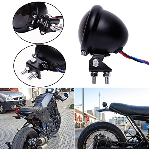 Rich Choices Motorcycle LED Tail Light Brake Lights Driving Braking Stop Lamp for Cafe Racer Chopper Bobber Custom - color: Smoke