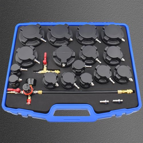 19PCS Turbo System Leakage Tester Kit, Turbo Boost Leak Tester - size: 19pcs