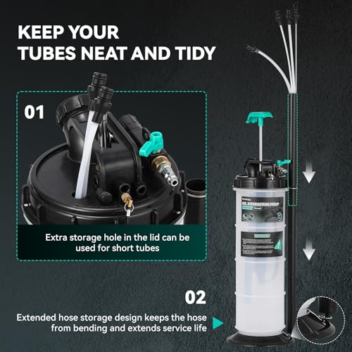 Poafamx 7.5L Oil Extractor Pump Pneumatic/Manual, 2 Gallon Fluid Extractor - size: 2 Gallon