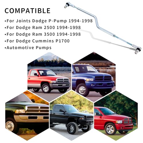 Throttle Linkage Kit Adjustment Throttle Linkage Rod Fit For Dodge Joints Dodge P-Pump-Compatible with Dodge 1994-1998, Dodge Ram 2500 1994-1998, Dodge Ram 3500 1994-1998, Dodge Cummins P7100