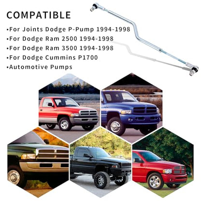 Throttle Linkage Kit Adjustment Throttle Linkage Rod Fit For Dodge Joints Dodge P-Pump-Compatible with Dodge 1994-1998, Dodge Ram 2500 1994-1998, Dodge Ram 3500 1994-1998, Dodge Cummins P7100