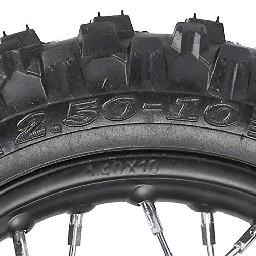 Front & Rear 2.5-10 10" Wheels Tires and Rims 1.4 x 10 With 12mm Bearing for 50cc CRF50 XR50 Dirt Pit Bike - size: Front + Rear