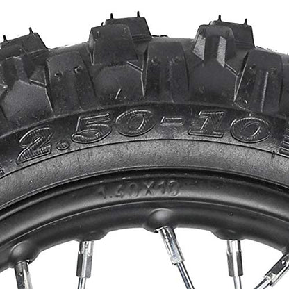 Front & Rear 2.5-10 10" Wheels Tires and Rims 1.4 x 10 With 12mm Bearing for 50cc CRF50 XR50 Dirt Pit Bike - size: Front + Rear