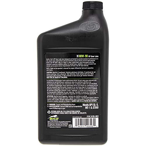 Arctic Cat 2436-863 80W-90 Gear Lube 1 Quart Bottle Front/Rear Differentials Transmissions