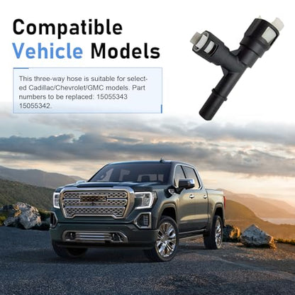 2 PCS Car Heater Inlet Hose Joint, Three-way Plastic Cooling Heater Hose Connector, Compatible with Cadillac Chevrolet GMC 15055343 15055342, Plastic Heater Core Hose Tee Connector Replacement
