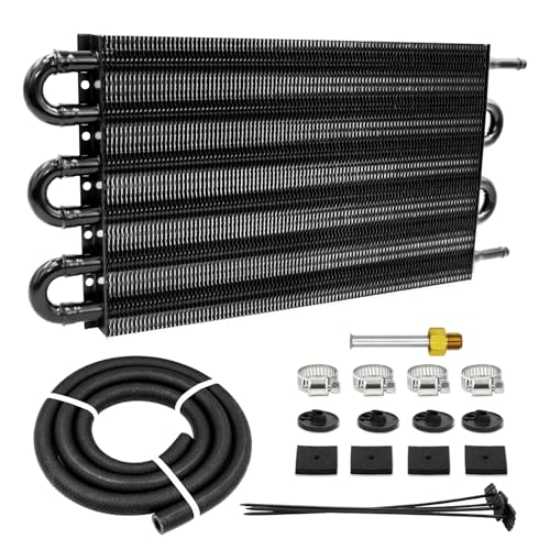 6 Pass Ultra-Cool Tube and Fin Transmission Cooler - color: Black, size: 6-pass