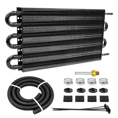 6 Pass Ultra-Cool Tube and Fin Transmission Cooler - color: Black, size: 6-pass