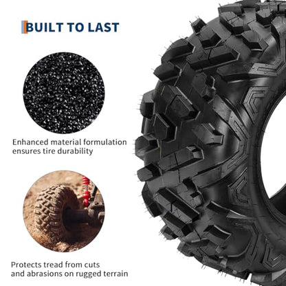 Garvee 2 Pack 26x11-12 ATV UTV Tires 6-Ply All-Terrain Tubeless Tires for Daily Work, Hunting & Recreational Riding on ATV, UTV, Quad and 4 Wheeler - size: 26X11-12, style: Pattern A