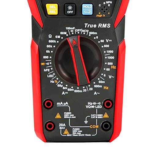 UNI-T Digital Multi Meter UT89XD 6000 Counts True RMS Sine Wave Measurement LED Test Auto Range AC DC Voltage Current Resistance Capacitance Frequency Duty Cycle Diode Continuity hFE Dual Range NCV - size: UT89XD