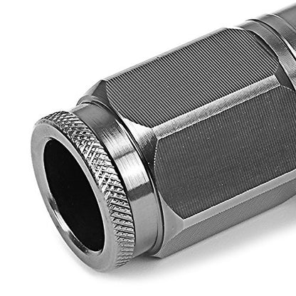 Auto Dynasty M12 x 1.5 Open End Design 16-Piece Aluminum Alloy Wheel Lug Nuts + 4 x Lock Nut + 1 x Lock Nut Key (Gun Metal) - color: Gun Metal