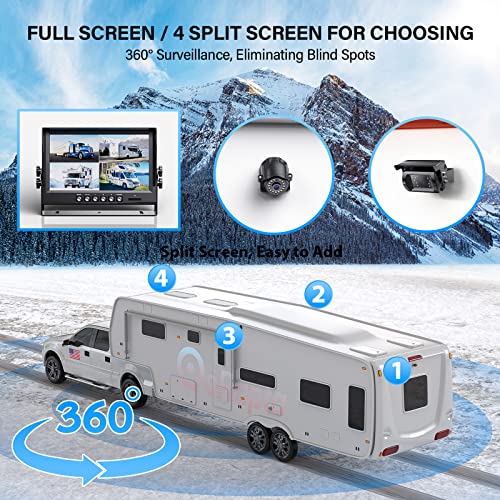 eRapta 1080P Wired Backup Camera System Kit,9" HD DVR Monitor - color: Grey