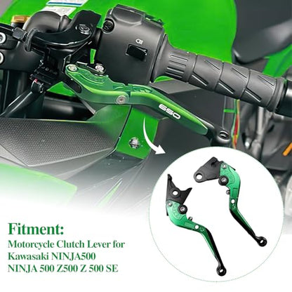 Brake Clutch Lever Set for Ninja 650 EX650, Adjustable (Green) - color: Green