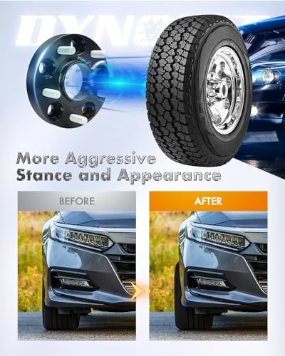 dynofit 5x4.5 Hubcentric Wheel Spacers 1" for Hon-da Accord Civic Acura CR-V HR-V Element Crosstour | Set of 4pcs 25mm Wheel Adapter for TL TLX CSX ILX TSX CL 64.1mm Bore M12x1.5 Studs