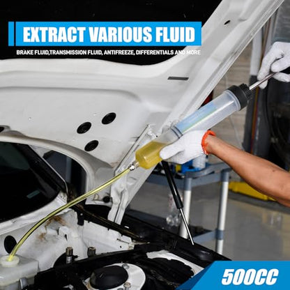 SMOTIVEPRO 16.9oz (500ml) Fluid Extractor Pump with 3pc Flexible Hose