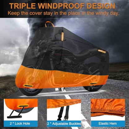 Motorcycle Cover Fits for Harley Davidson Electra Road Street Glide - size: XXXXL (Fits up to 116")