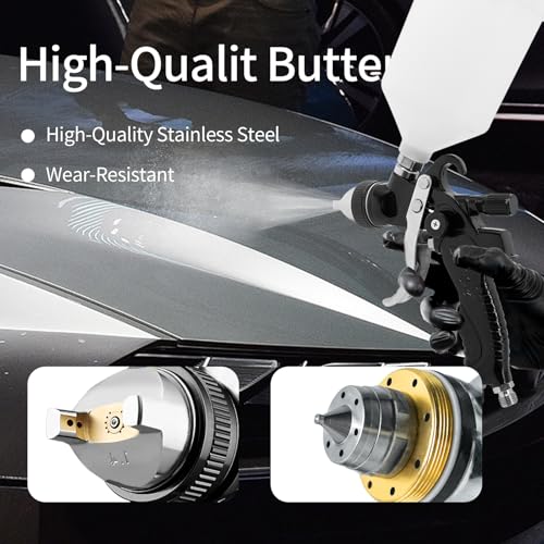 HVLP Spray Gun Kit with 10Pcs 650ML Disposable Paint Cups Car Paint Gun - color: Black