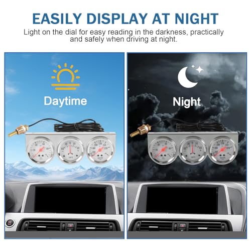 Triple Gauge Set (Oil Pressure Gauge + Water Temperature Gauge + AMP Meter)