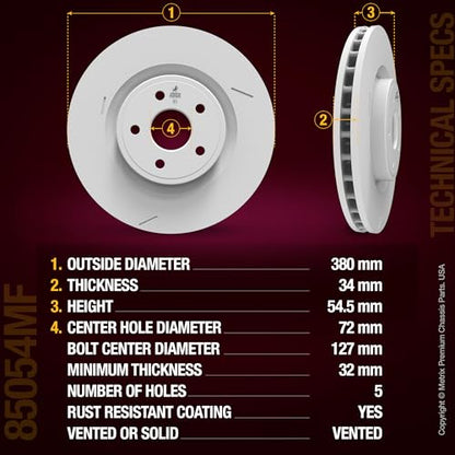Metrix Premium Chassis Parts 380 mm Front Brake Rotor Kit Fits Jeep - size: 91747MT