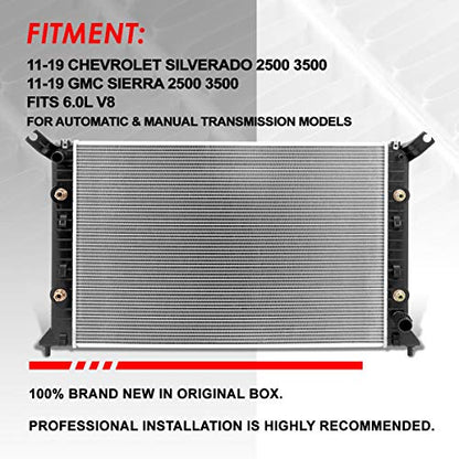 Auto Dynasty 13301 Radiator for 11-19 Chevy Silverado GMC Sierra 2500 3500 - color: 11-19 Chevy Silverado/GMC Sierra 2500 3500
