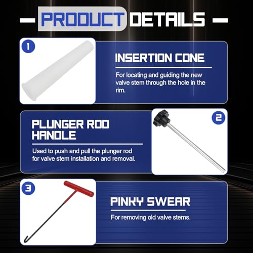 X4XZ 51025 Quick Change Tire Valve Tool Kit with TR413/TR414,Tire Valve Stem Core Quickly Replacement Tool Kit for Replacing Leaky Valves in Cars,ATVs,Trucks, etc. 23PCS