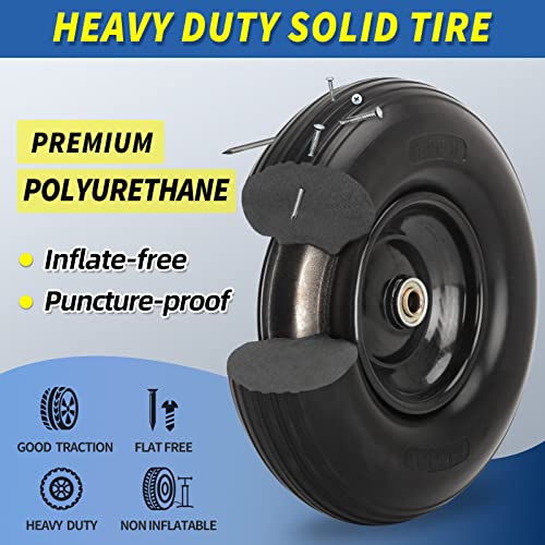 GICOOL 4.00-6 Flat Free Tire and Wheel, 13'' Solid Wheelbarrow Tire, 1 PK
