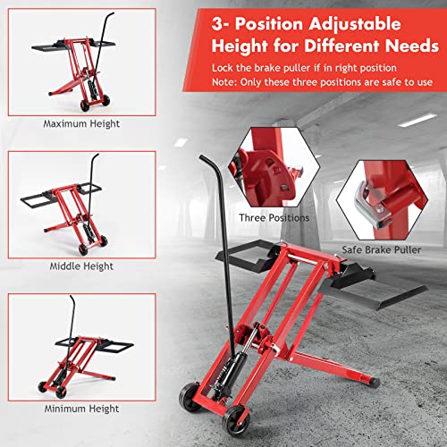 IRONMAX Adjustable Lawn Mower Lift, 500 LBS Weight Capacity