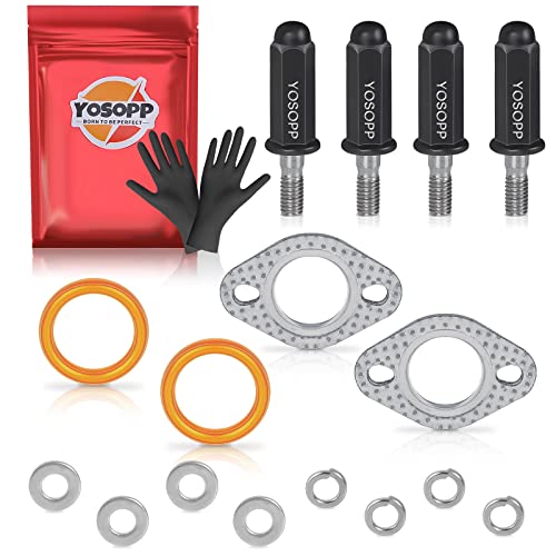 GY6 Exhaust Bolt Nuts Gasket for 50cc 70cc 90cc 110cc 125cc 150cc Scooters ATVs GMB139 Engine Moped Quad 4 Wheeler Dune Buggy Go Karts Taotao Sunl Coolster Jonway Roketa Sandrail (Black) 2 Sets