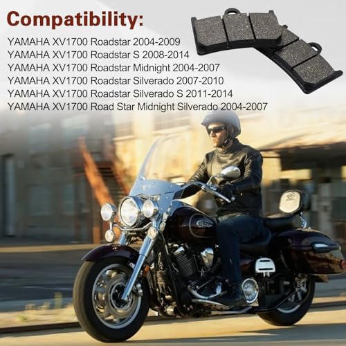 Front and Rear Brake Pads for Yamaha Roadstar 1700 XV1700 2004-2009